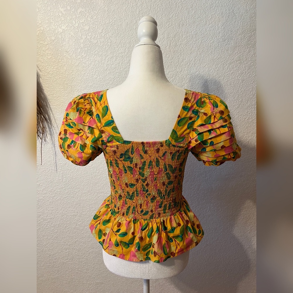 Farm Rio capped sleeve top - Picture 2 of 4